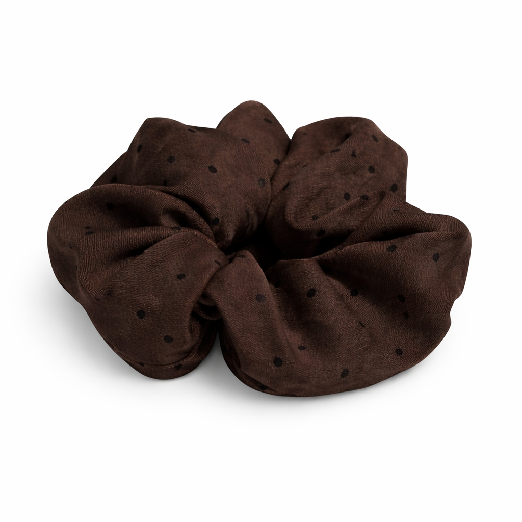 Scrunchie  gepunktet  - Braun