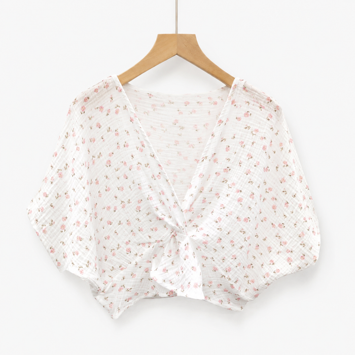 Musslin Bluse mit Blumenmuster – Leichte Sommerbluse