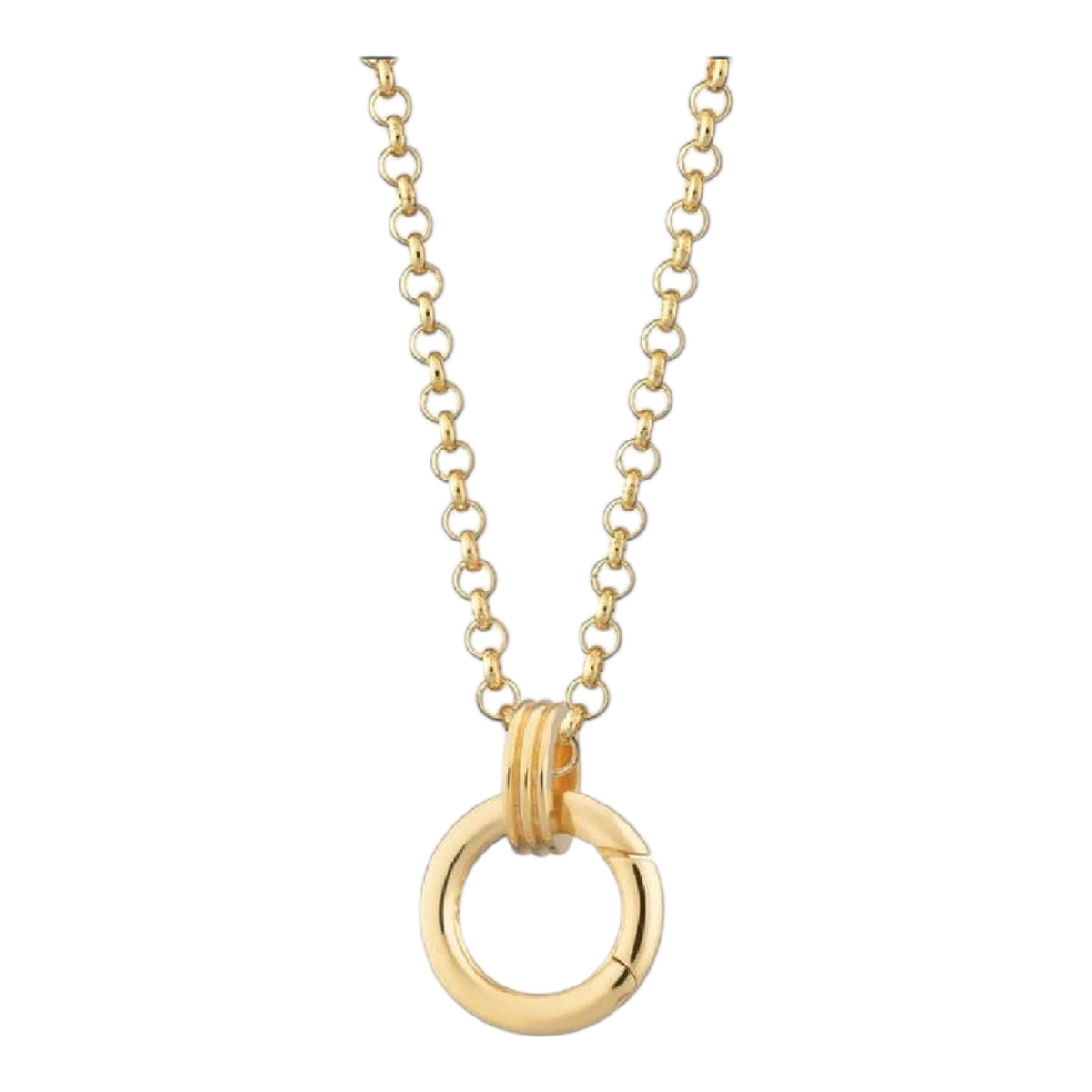 Halskette mit rundem Charm-Ring – Gold