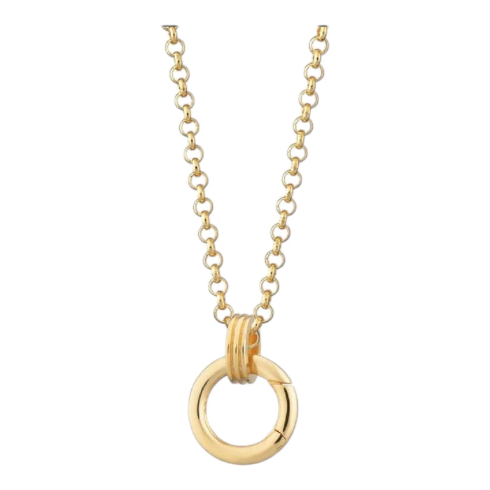 Halskette mit rundem Charm-Ring – Gold