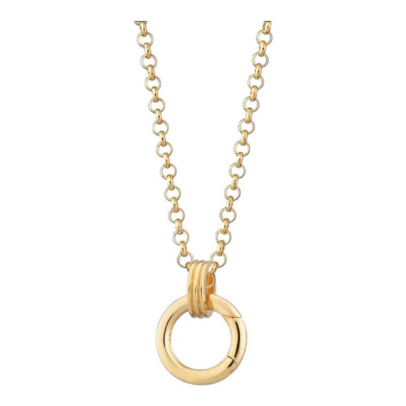 Halskette mit rundem Charm-Ring – Gold