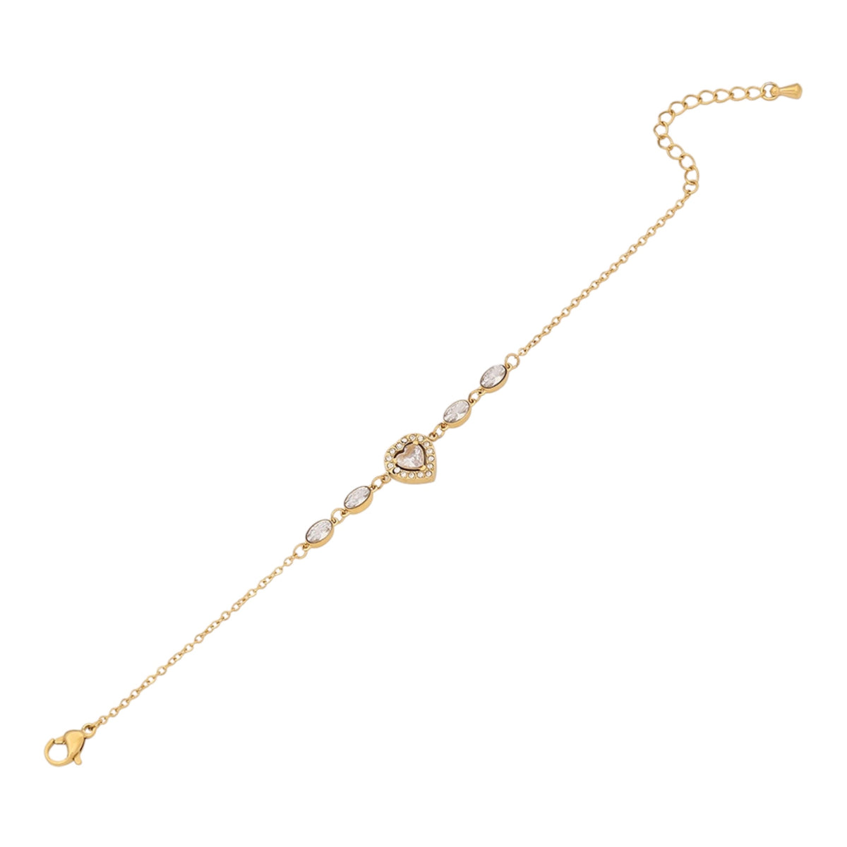 Armband mit Herzanhänger in Kristalloptik