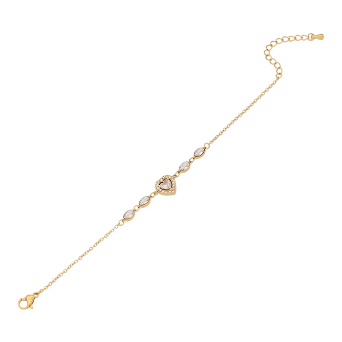 Armband mit Herzanhänger in Kristalloptik