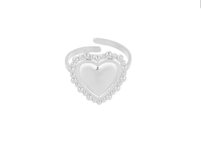 Verstellbarer Herzring | Silber