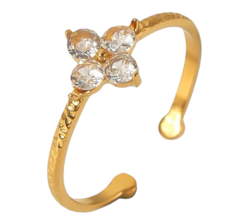 Verstellbarer Ring - Strassblume