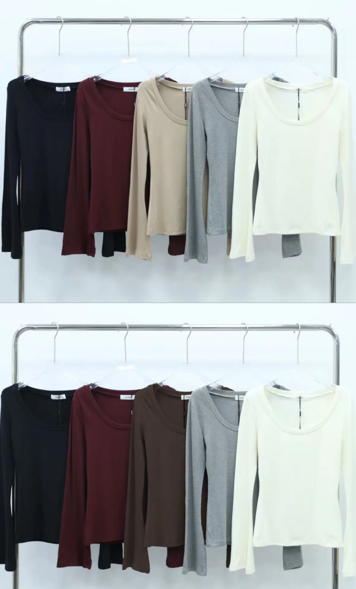 Basic Stretch  – Langarmshirt mit  Rundhalsausschnitt | Verschiedene Farben