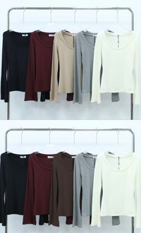 Basic Stretch  – Langarmshirt mit  Rundhalsausschnitt | Verschiedene Farben