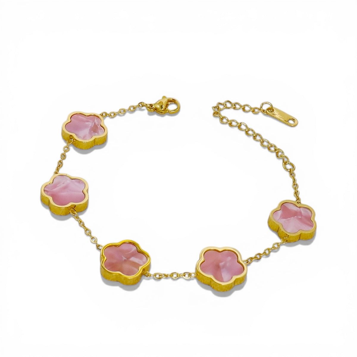 Blumen Armband Rosa Gold – Edelstahl