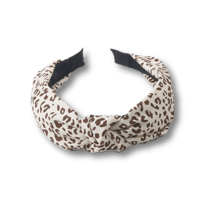 Haarreif im Knotendesign - Creme/Leo