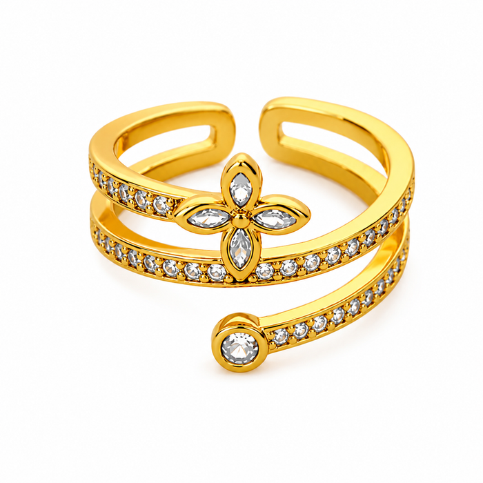 Verstellbarer Ring mit Blütendesign