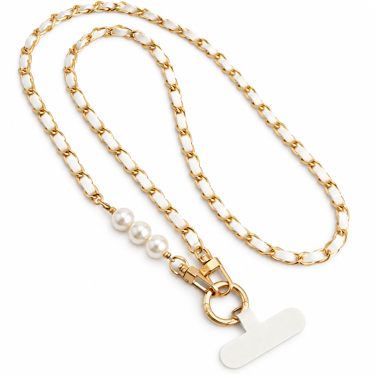 Handykette mit Perlendetail | Schwarz oder Creme