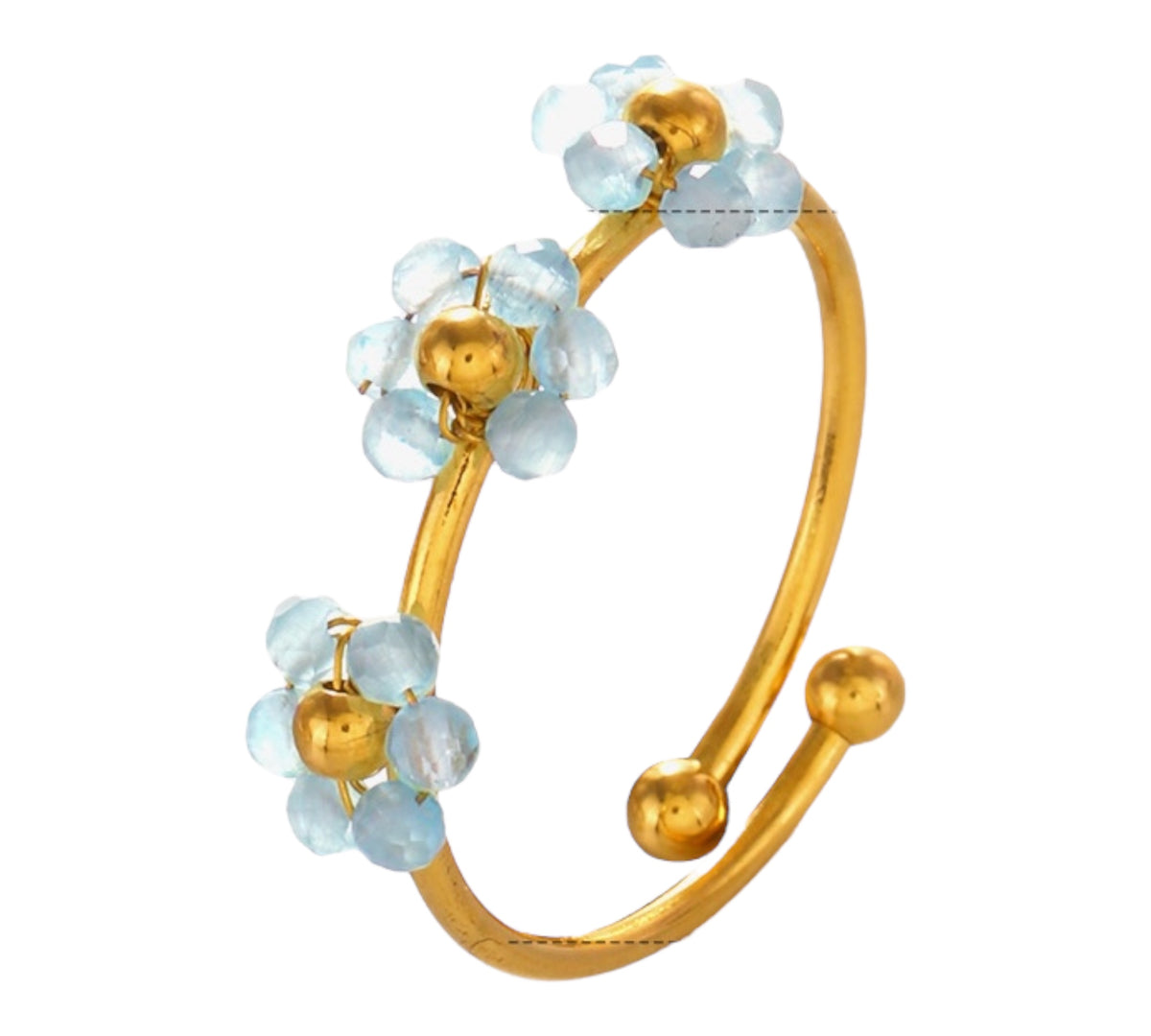 Verstellbarer Ring | Blaue Blumen