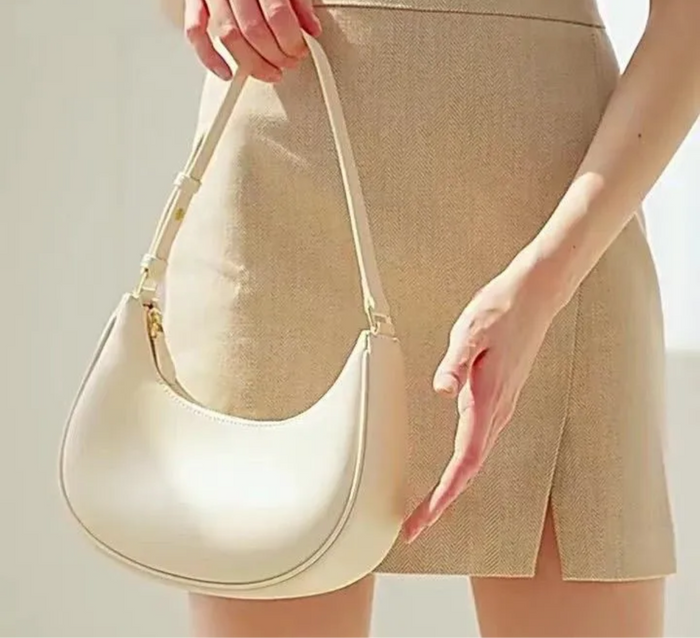 Minimalistische Schultertasche | Weiß