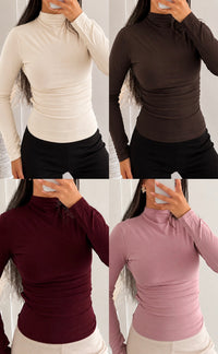 Basic Stretch  – Langarmshirt mit Rollkragen | Verschiedene Farben