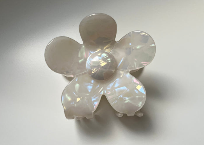 Haarklammer aus Acetat | Shiny white
