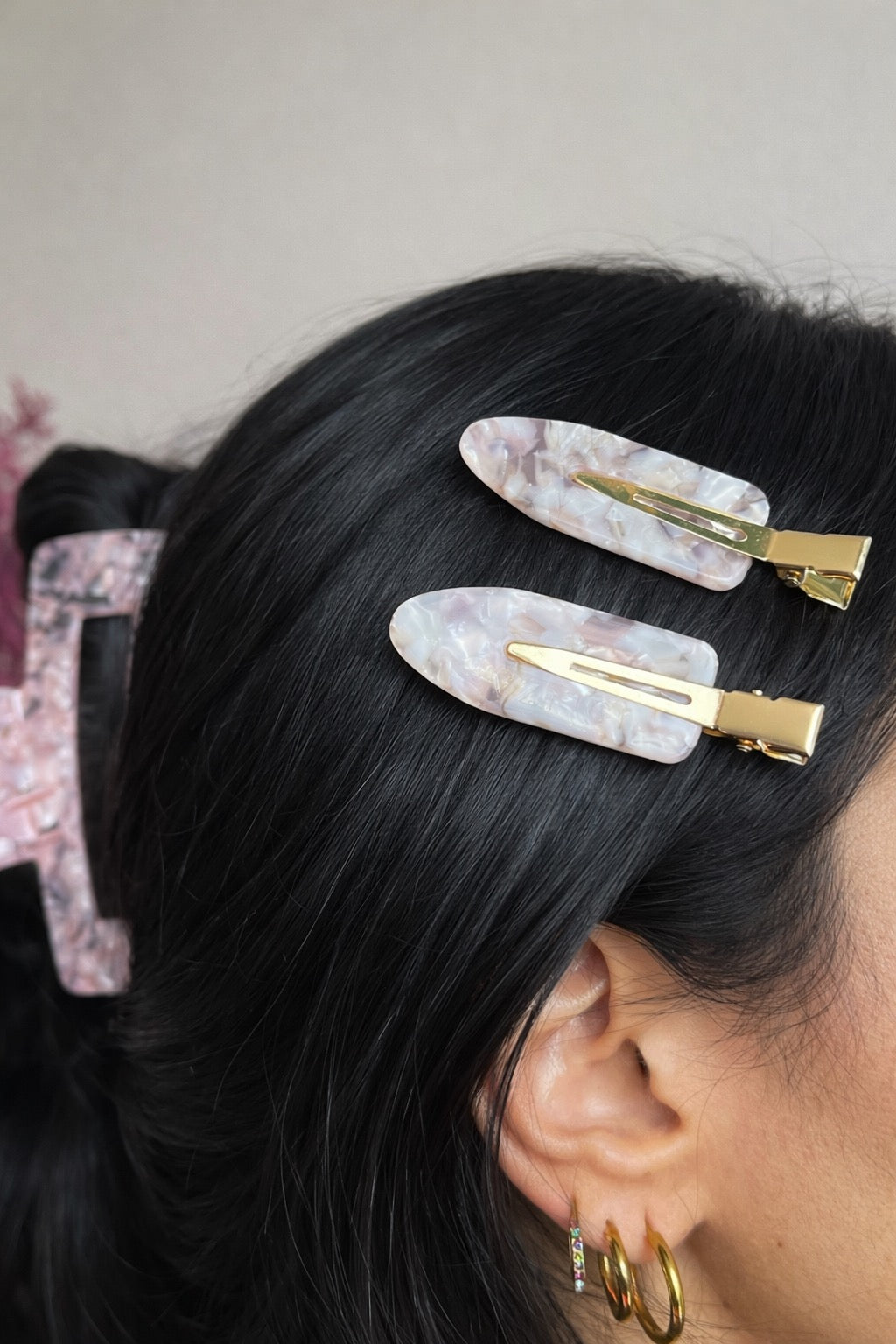 Perlmutt Barrettes  | helles Rosa