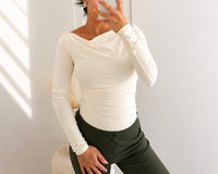 Basic Stretch Shirt – Figurbetontes Langarm Top | Verschiedene Farben