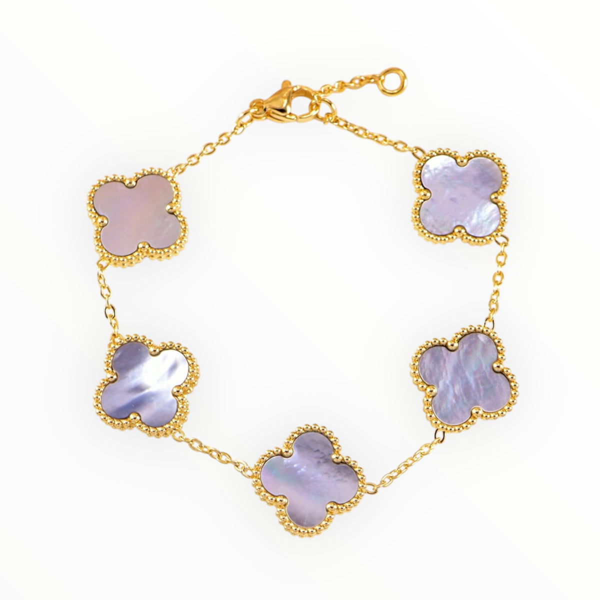 Armband Pearlstone Clover | 24 Karat vergoldet