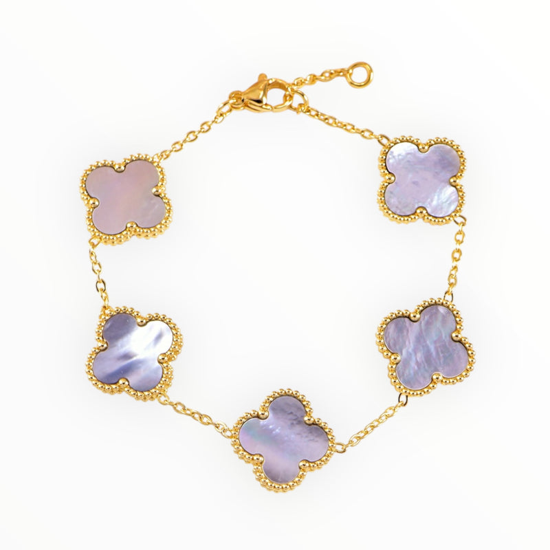 Armband Pearlstone Clover | 24 Karat vergoldet