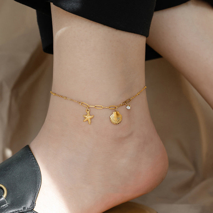 Fußkette – Seestern & Muschel