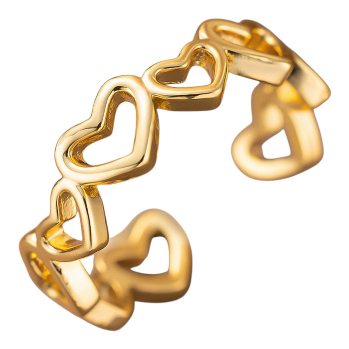 Verstellbarer Ring - Herzring im Cut-Design
