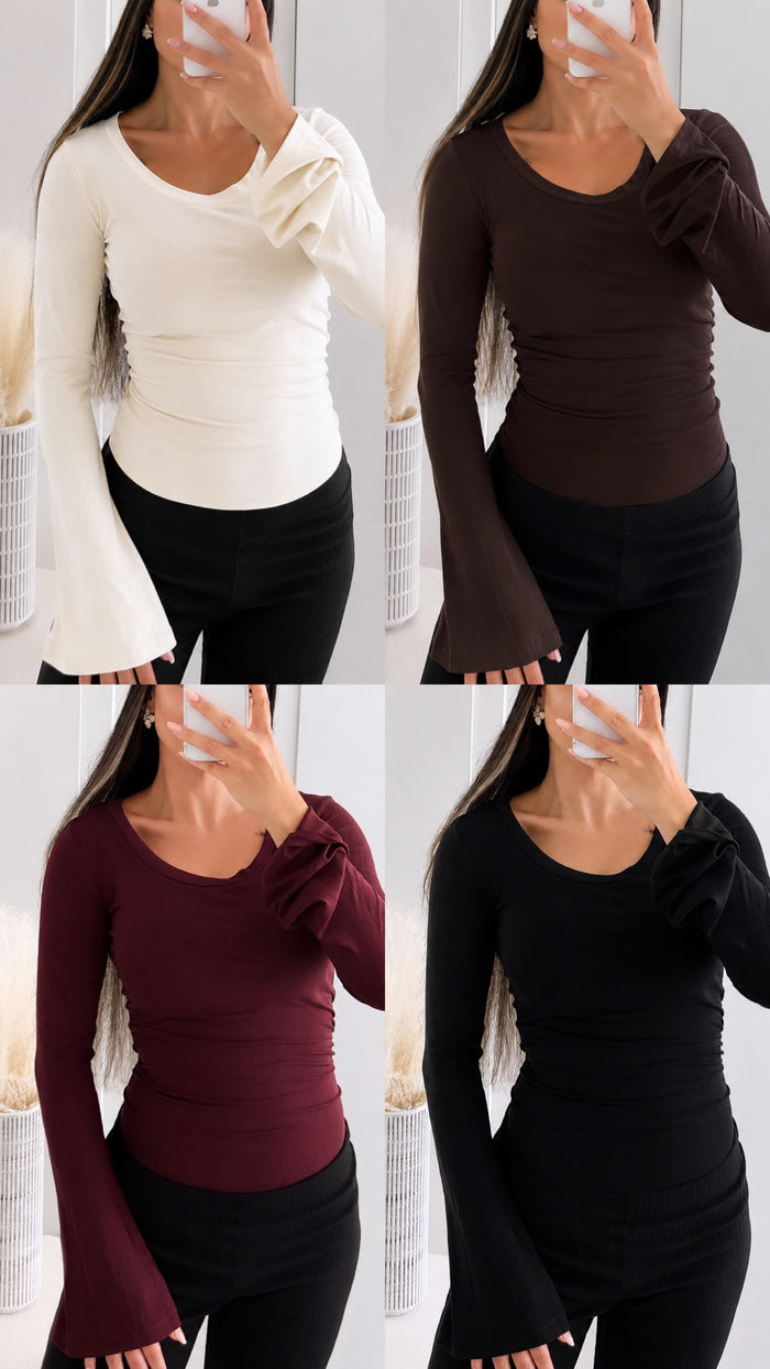 Basic Stretch  – Langarmshirt mit  Rundhalsausschnitt | Verschiedene Farben