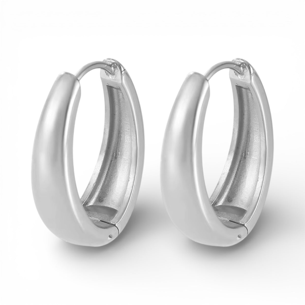 Chunky Hoop Ohrringe Silber– wasserfest aus Edelstahl