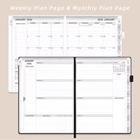 2026 Wochen- & Monatsplaner A5 – Hardcover Kalender mit Leseband