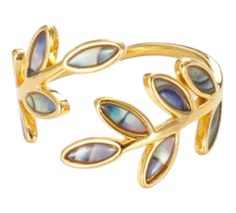 Verstellbarer Ring mit bunten Blättern
