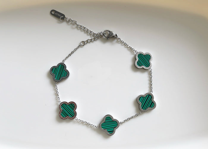 Armband | Smaragd Glücksklee