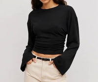 Vorbestellung | Basic Stretch  – Langarmshirt mit Raffung | verschiedene Farben