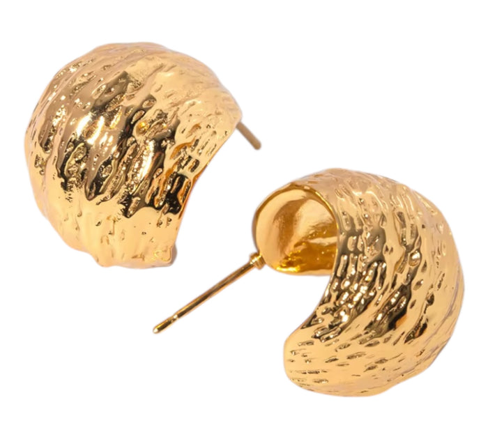 Goldene Wellenohrringe