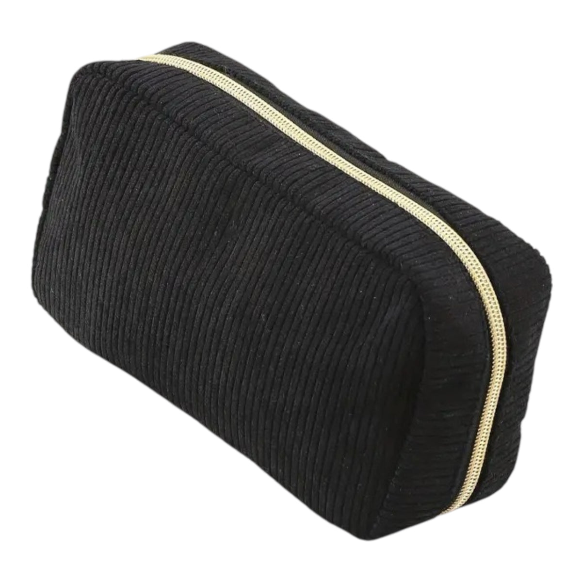 Kosmetiktasche gerippt | Schwarz