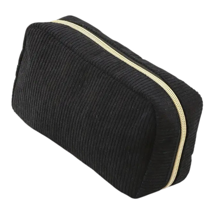 Kosmetiktasche gerippt | Schwarz