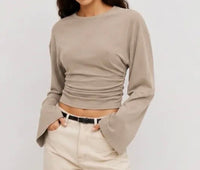 Vorbestellung | Basic Stretch  – Langarmshirt mit Raffung | verschiedene Farben