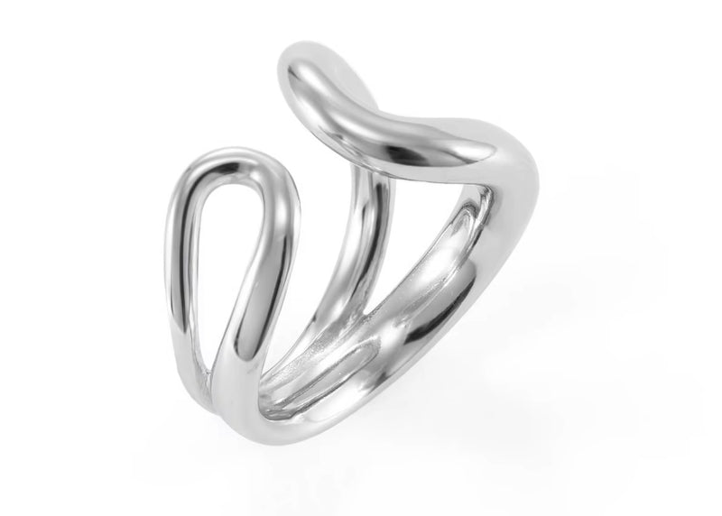 Verstellbarer Ring in Silber | offenes Design