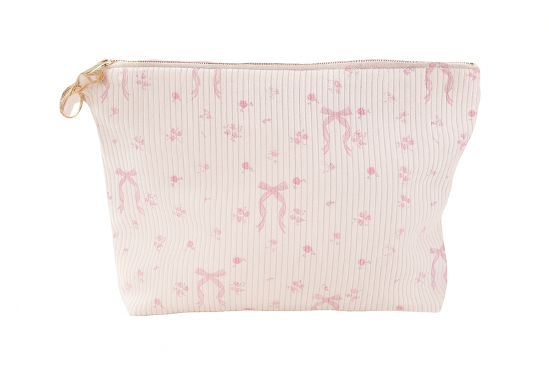 Kosmetiktasche mit rosa Schleifen