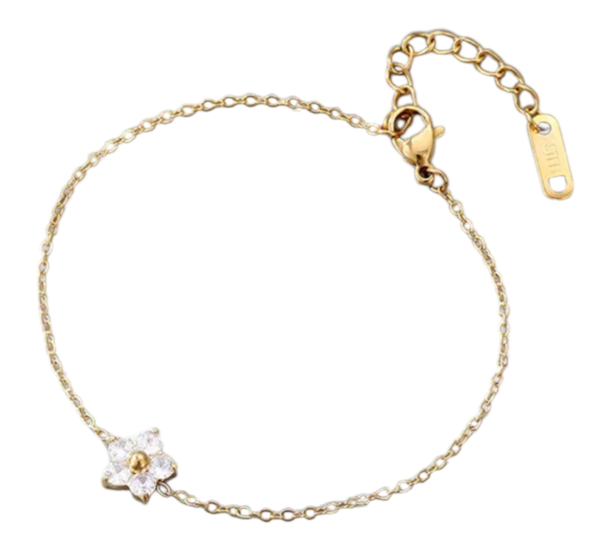Blumenarmband  | vergoldet