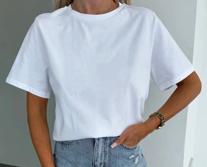 Basic Baumwoll T-Shirt – Rundhals Shirt aus 100% Baumwolle