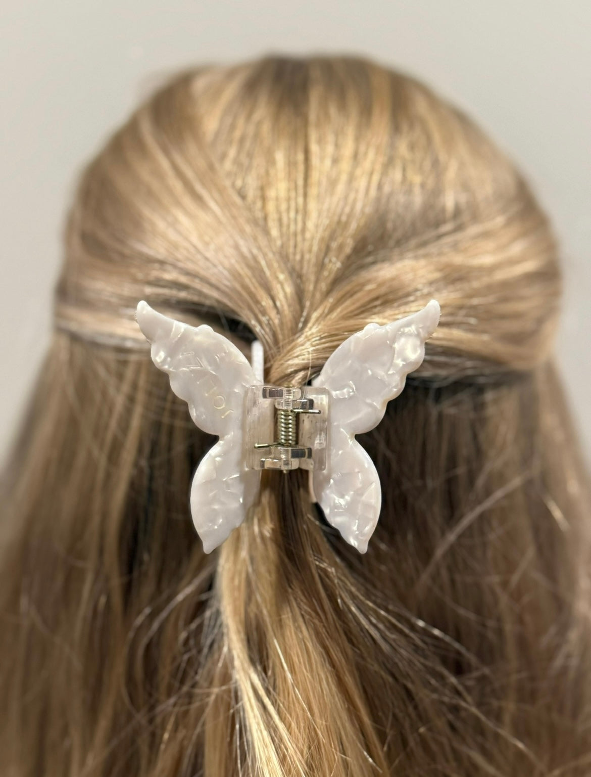 Schmetterlings Haarklammer | schimmerndes weiß
