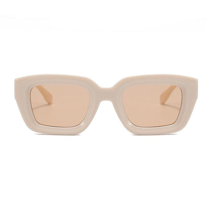 Eckige Sonnenbrille - Beige