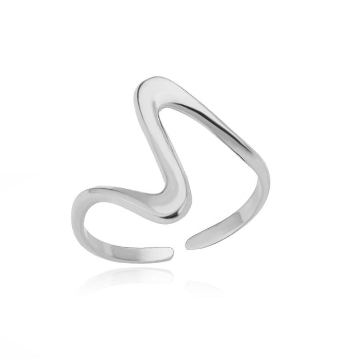 Verstellbarer Ring -  modern wave | Silber