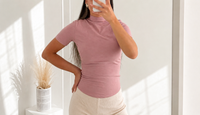 Basic Stretch  – T-Shirt mit Rollkragen | Verschiedene Farben