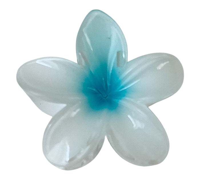 Blumenhaarklammer | Weiß/ Blau