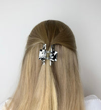 Square Haarklammer | Black Marble