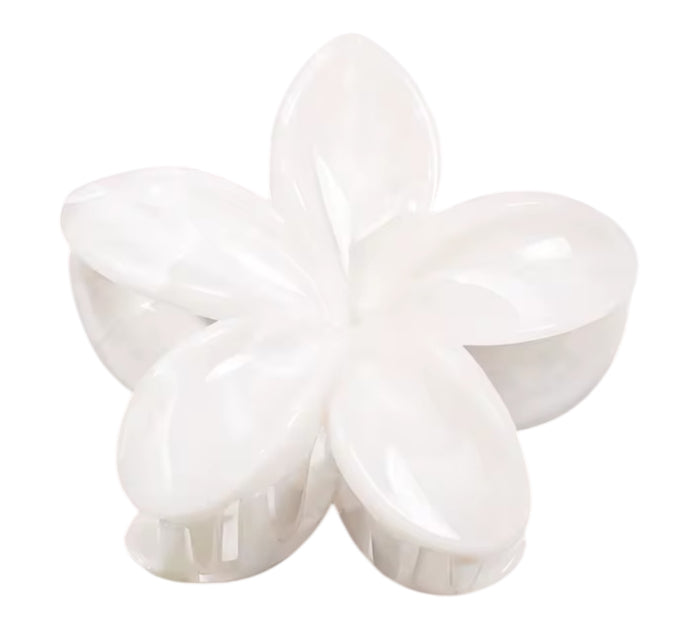 Blumenhaarklammer Marble | weiß