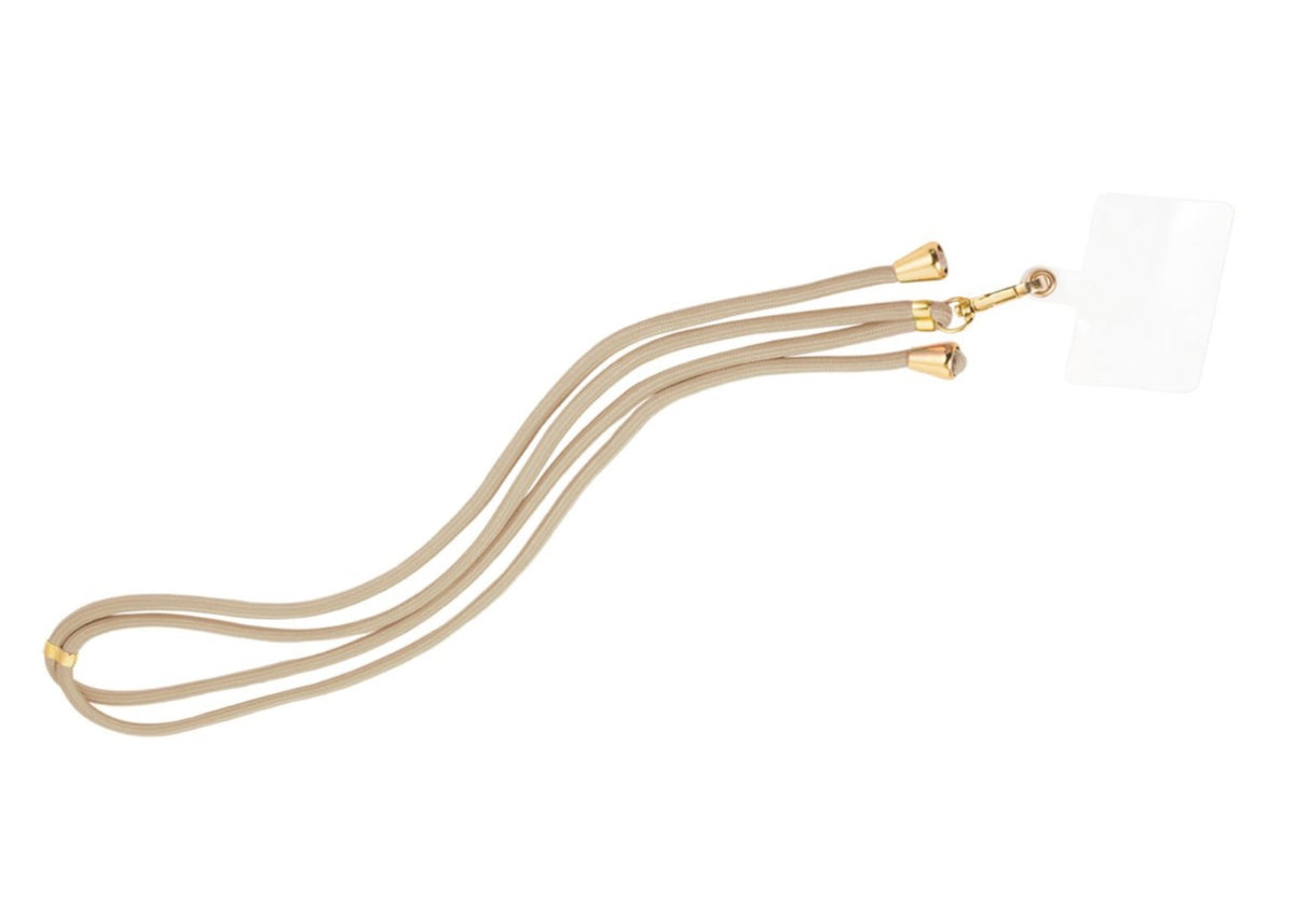 Handyband mit Karabiner – Universal Umhängeband | Beige
