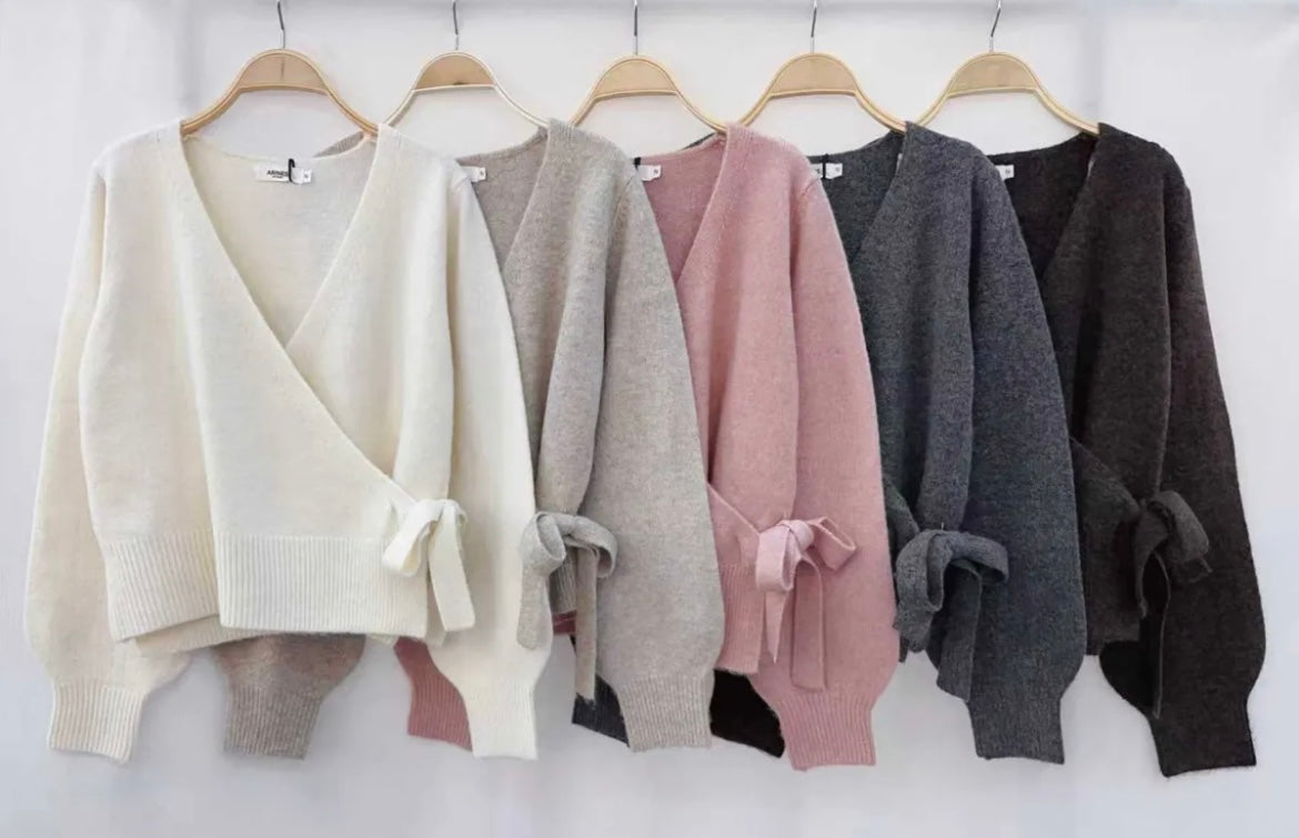 Vorbestellung | Wickelcardigan mit Bindeband | verschiedene Farben