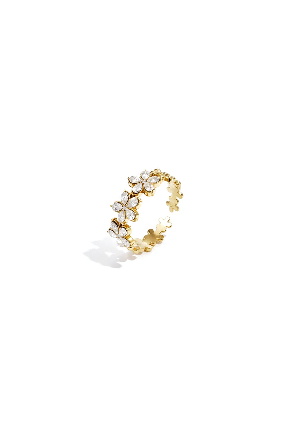 Blossom Glow Ring – Verstellbarer Blumen Ring Gold