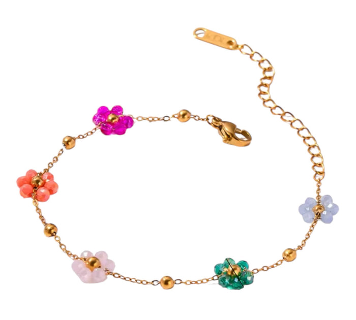 Armband mit bunten Blumen